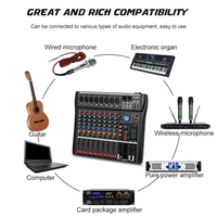 CT-60S mélangeur audio USB professionnel à 6 canaux pour contrôleur DJ suppression de bruit de l'alimentation fantôme 48V pour la diffusion en direct et le karaoké