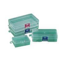 Boîte de rangement en plastique transparente rectangulaire en PP, épaisseur 0,1 mm, avec couvercle et fermoir, petite boîte à accessoires en plastique