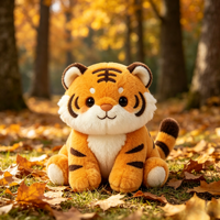 Peluche personnalisée d'animal sauvage, tigre de dessin animé en peluche, souvenir du zoo, cadeau sur mesure