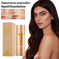 Fond de teint correcteur personnalisé mat éclaircissant à couleur changeante CC crème poudre de maquillage foncée à spectre lumineux biomimique 30ml OEM