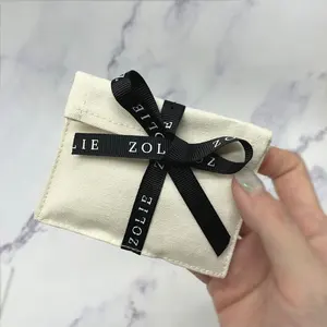 Bolsa de polvo con lazo para envolver joyas de algodón suave