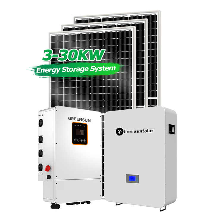 Greensun 5kw 8kw 10kw 15kw 20kw 30kw Home Hybrid Energy Storage Solar System With EMS and BMS