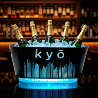 Seau à glace LED rechargeable 36L, grand volume, changeant de couleur, refroidisseur de bière lumineux pour boîte de nuit