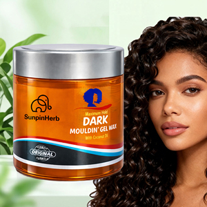 Cire coiffante gel marocaine noire à tenue maximale avec huile de coco, sans résidus, pour tresses, locks et cheveux afro, vente en gros - Product Image 1