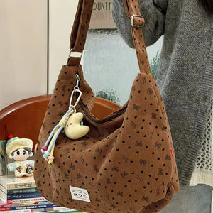Sac fourre-tout en toile littéraire grande capacité avec chaîne, sac à bandoulière simple, vente en gros, nouveauté - Product Image 6
