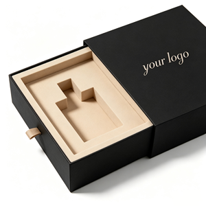 Luxury Rigid Drawer <b>Cosmetic</b> <b>Box</b> With Custom Logo Hot Stamping Ivory Board Sponge Liner High-End Packaging - Product Image 3
