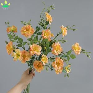 ดอกกุหลาบจีนขนาดเล็กทำจากผ้าไหมเทียม ก้านเดี่ยว สำหรับตกแต่งบ้าน งานแต่งงาน โต๊ะ แจกัน สำนักงาน <span class=keywords><strong>ร้าน</strong></span>กาแฟ - Product Image 4