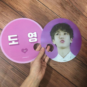 พัดลมมือถือพลาสติกรูปดาวเคป็อปแบบไม่โปร่งใสพิมพ์ลายได้สองด้านแบบเกาหลี - Product Image 2