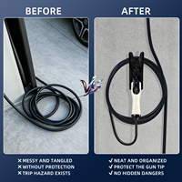 Nouveau support de chargeur EV Qiaoyi de haute qualité avec verrouillage par mot de passe, type 1, connecteur J1772, prise AC, support de prise, PC+ABS noir