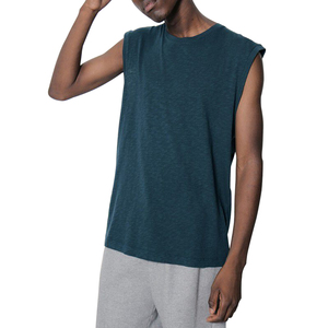 เสื้อกล้ามออกกำลังกายสีพื้น ปรับแต่งได้ คุณภาพสูง เป็นมิตรกับสิ่งแวดล้อม สำหรับผู้ชาย ขายดีที่สุด บริการ OEM ออกแบบเสื้อกล้าม - Product Image 1