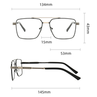 Monturas de Gafas para Hombre de Estilo Ejecutivo con Diseño Nuevo, Bloqueo de Luz Azul, Bisagra Sólida, Cuadradas Clásicas, para Todo Tipo de Rostro