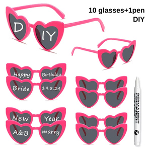 Combo <span class=keywords><strong>de</strong></span> 10 Pares <span class=keywords><strong>de</strong></span> Gafas <span class=keywords><strong>de</strong></span> Sol con Forma <span class=keywords><strong>de</strong></span> Corazón, Unisex, para Fiestas y Vacaciones, Gafas con Forma <span class=keywords><strong>de</strong></span> Corazón - Product Image 1
