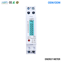 Medidor de Energía Monofásico para Riel DIN, Dos Cables, 1P LN, Pantalla LCD con Retroiluminación, Medición de Electricidad Doméstica, 30A 45A 1600imp/kwh