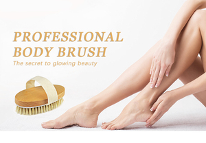 Brosse de massage corporelle exfoliante en bois, brosse de bain à poils naturels, douce, pour femme et homme, soin de la peau, utilisation humide ou sèche - Product Image 5