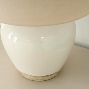 20" Sand (Light Beige) <strong>Neutral</strong> Ceramic Table <strong>Lamp</strong> with Fabric Shade Bedside Nightstand <strong>Lamp</strong> for Bedroom Living Room Entryway - Product Image 4