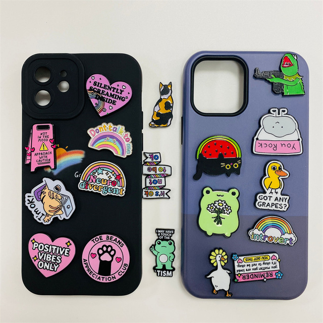 3D Pink Phone Sticker Factory Custom Metal Adhesive Decal for Mobile Phone Case Girl Daily Use Decoration