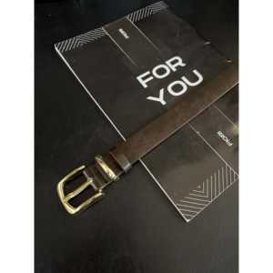 Cinturón de Cuero Genuino para Mujer, Hebilla Rectangular de Color Sólido, Cinturón Duradero para Vestidos, Pantalones y Chaquetas - Product Image 1