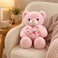 Oso de Peluche Rosa, Almohada Súper Suave, Regalo Romántico para el Día de San Valentín, Logotipo Personalizado, ODM, OEM, Regalo de Cumpleaños, Recuerdo
