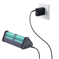 Nueva llegada 6 18650 batería PD22.5W caja de Banco de energía Dual USB 12000mAh carga rápida con pantalla LED para regalos