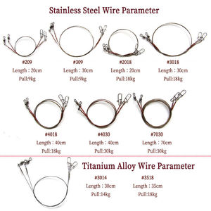 Lot de 7*7 lignes de pêche en titane et acier inoxydable 20g avec connecteur pivotant et anti-emmêlement pour la pêche au bar - Product Image 5