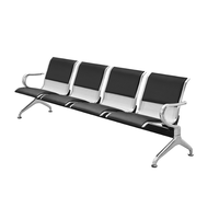 Chaise d'attente pliable moderne de haute qualité en acier inoxydable 3 places pour hôtel
