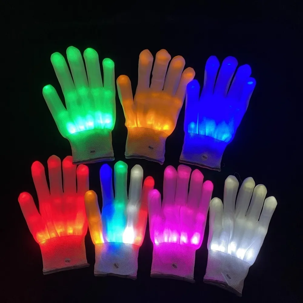 2023 New Trend Wholesale Rave Light Flashing Finger Lighting Glow Mittens LED Glow Gloves for halloween