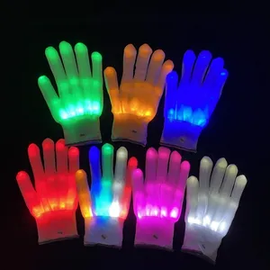 2024 New Trend Wholesale Rave Light Flashing Finger Lighting Glow Mittens LED Glow Gloves for halloween
