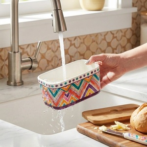 Boîte de rangement pour beurre en céramique de grande taille, rétro, imitation peinte à la main, avec couvercle et couteau, pour le stockage de confiture en cuisine - Product Image 4