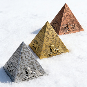 Ensemble de figurines en résine de pyramides égyptiennes, statues de pyramides hiéroglyphiques anciennes pour collectionneurs - Product Image 3