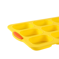 Silikon-Hamburgerform 9-fach Hot Dog Brötchenform Baguetteform Antihaft-Muffinform Rechteckige Form Spatel Backform