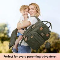 2025 Wickeltasche Rucksack mit Solarpanel Diebstahlsicher Wickelunterlage Schnullerbox Kinderwagen-Gurte Inklusive Große Kapazität Wasserdicht