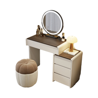 Coiffeuse moderne simple de luxe en bois massif pour chambre à coucher 2025 Nouveau style de meuble-vasque à maquillage intégré pour petits