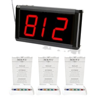 CATEL CTM999 Système d'appel de restaurant sans fil à 3 chiffres pour grand écran avec affichage LED à installation facile