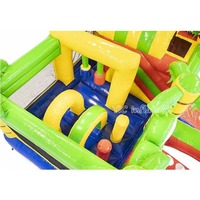 Structure gonflable commerciale de location, thème crocodile, style tropical, pour enfants, avec souffleur