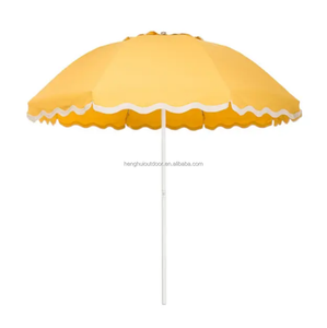 헤비 듀티 모던 9피트 목재 프레임 야외 파티오 우산 방수 테이블 데크 카페 뒷마당 풀리 리프트 가든 우산 - Product Image 5