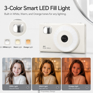 Cámara digital con pantalla IPS de 2,8 pulgadas, enfoque automático, <span class=keywords><strong>zoom</strong></span> 16X, triple luz de relleno, reproductor MP3, videocámara compacta para estudiantes y principiantes - Product Image 1