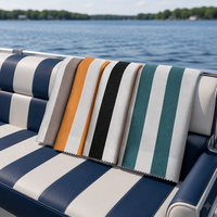 Tissu en polypropylène oléfinique à rayures nautiques pour sièges de bateau et coussins de pont marin, textile d'extérieur 320 g/m²