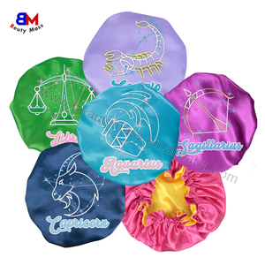 <span class=keywords><strong>Bonnet</strong></span> <span class=keywords><strong>de</strong></span> <span class=keywords><strong>nuit</strong></span> réglable <span class=keywords><strong>en</strong></span> satin <span class=keywords><strong>de</strong></span> <span class=keywords><strong>soie</strong></span> pour femmes, tresses, cheveux naturels et bouclés avec logo du zodiaque - Product Image 1