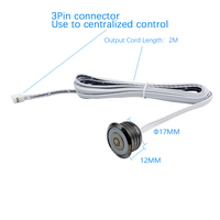 Interrupteur tactile à variateur de lumière LED pour armoire et placard, 3 ans, 1712, marron, contrôle centralisé, 5A, 12V, 24V, avec capteur de gradation tactile