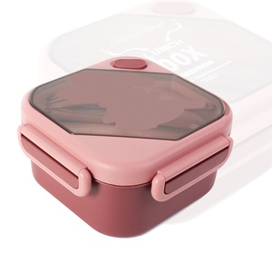 Wholesale Sealed Simple Student <b>Lunch</b> Box with Fork and Spoon Partitioned Bento Container Water Cup <b>Set</b> for Kids Storage Type - Product Image 2