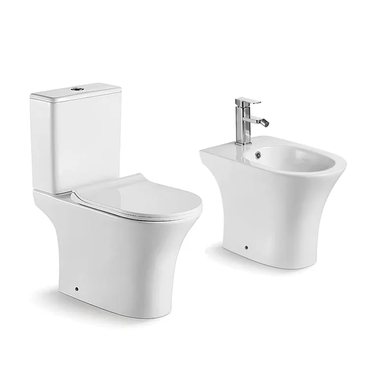 Moderne Badezimmer Keramik P Falle S Falle zweiteilige Toiletten ausrüstung mit boden montiertem WC Bidet