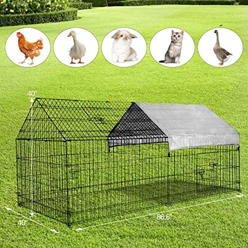 Outdoor 87" Large Kennel Crate Pet Enclosure Playpen Run Cage House w/Cover