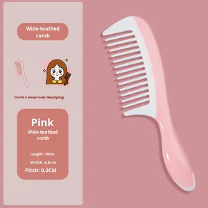 Peigne à dents larges pour femmes avec de longs <span class=keywords><strong>cheveux</strong></span> hommes peigne à <span class=keywords><strong>cheveux</strong></span> <span class=keywords><strong>bouclés</strong></span> à grandes dents avec tête à ions négatifs peigne domestique poignée en plastique - Product Image 5