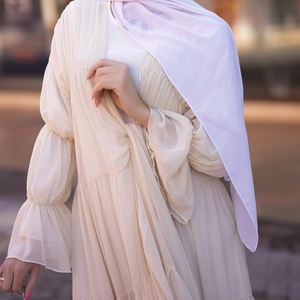 2023 Loriya mode vêtements islamiques dubaï turquie en mousseline de soie musulman Kimono surdimensionné été tombola musulman filles Abaya en gros - Product Image 4
