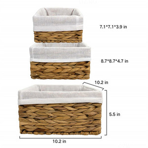 Manico Giỏ Đan Bằng Liễu Gai Boho Intrecciato <span class=keywords><strong>Mini</strong></span> Của Hyacinth Cestino Acqua Cestini Intrecciati Water 100% Cesto Regalo Rattan - Product Image 6