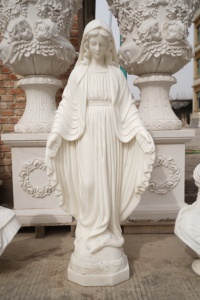 Vente en gros à prix réduit, statue de la Vierge Marie en marbre blanc naturel, statue religieuse en pierre catholique, statue de la Sainte Mère, statue de la Sainte Marie, statue de la Sainte Grâce - Product Image 2