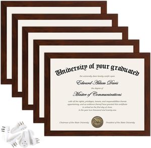 Sıcak satış 8.5x11 yüksek çözünürlüklü Diploma ve sertifika fotoğraf çerçevesi ahşap UV baskılı cam fotoğraf çerçevesi ile MDF