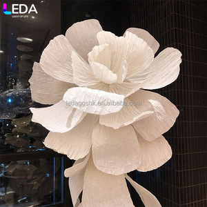 LEDA Handmade Giant <b>Flowers</b> <b>Artificial</b> White <b>Large</b> Paper <b>Flower</b> backdrop for Wedding - Product Image 2