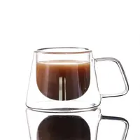 חדש זכוכית לוגו מותאם אישית סיטונאי סובלימציה כפול קיר לבודד ברור זכוכית כוס קפה תה כוסות