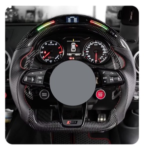 Volante in Fibra di Carbonio con LED e Manopola Modalità per Audi <span class=keywords><strong>A3</strong></span> A4 A5 A6 S3 S4 RS5 Q5 TT TTS TTRS Stile R8 Retrofit 2013-2025 - Product Image 1